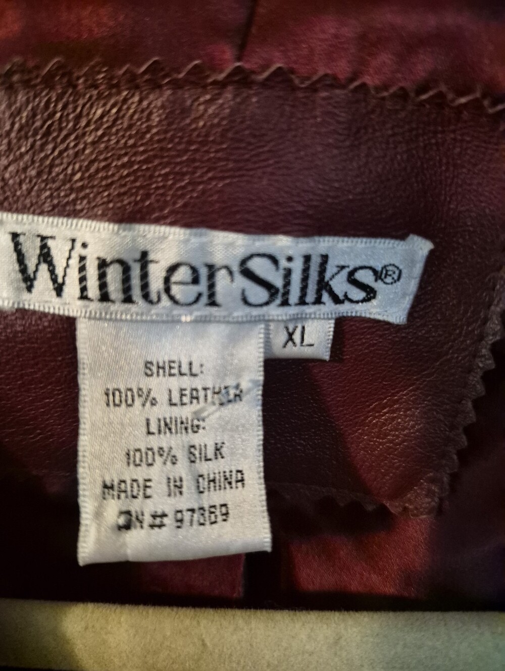 Winter Silks Burgundy Leather Jacket with silk lining - XL. G63 - Picture 4 of 5
